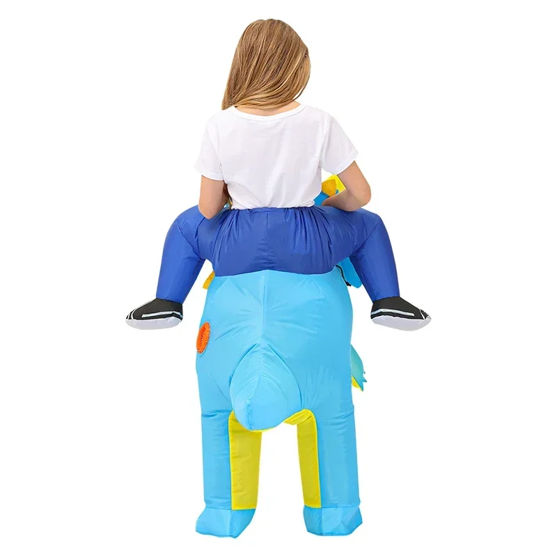 Riding Stereo Dinosaur Inflatable Costume Creative Halloween Cosplay Props for Carnival Masquerade Parties