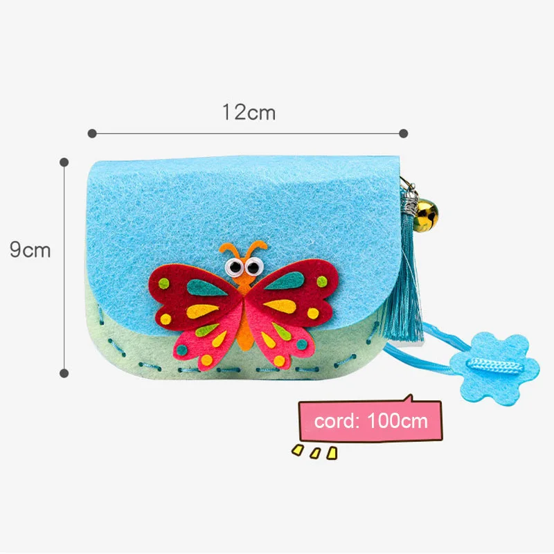 DIY ショルダーバッグ不織布縫製キット子供のための手作り針糸スプライシングクロスボディ財布女の子の誕生日プレゼント