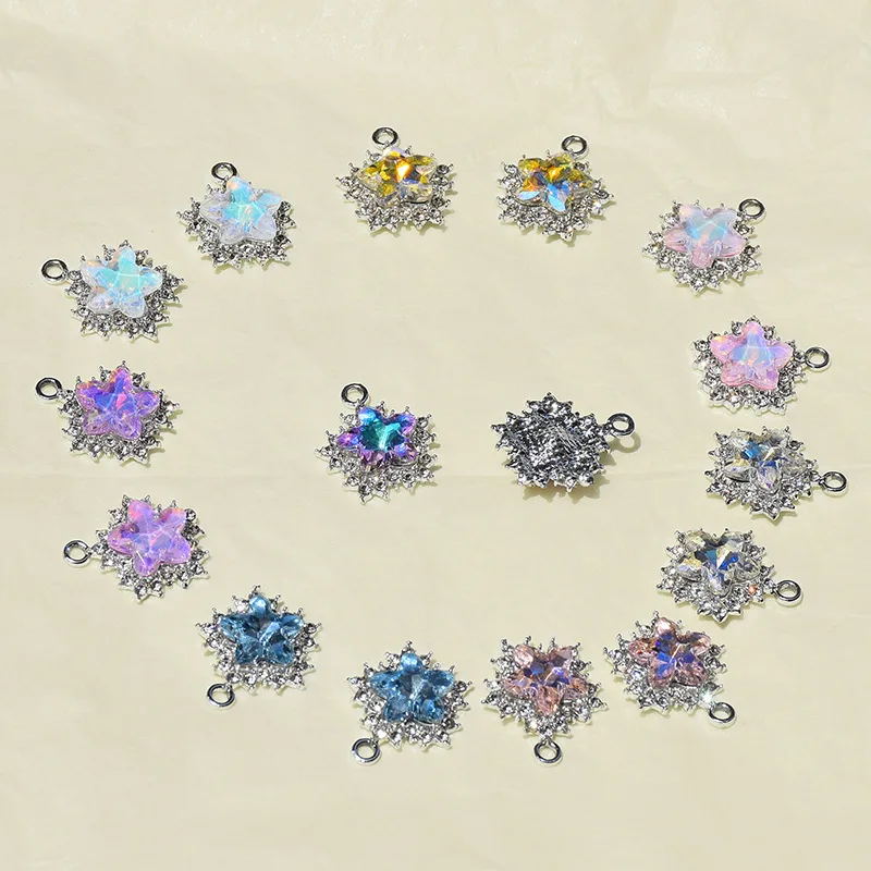 

10Pcs Thorn Colorful Stars Charms Alloy Pendent For Jewelry Making Diy Bracelet Necklace Earrings Handmade Accessories Supplies