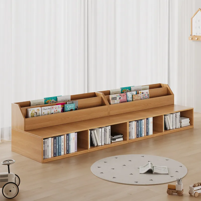 Kindergarten castle bookshelf soft bag bookcase shape solid wood cabinet storage sofa children can sit picture book rack short