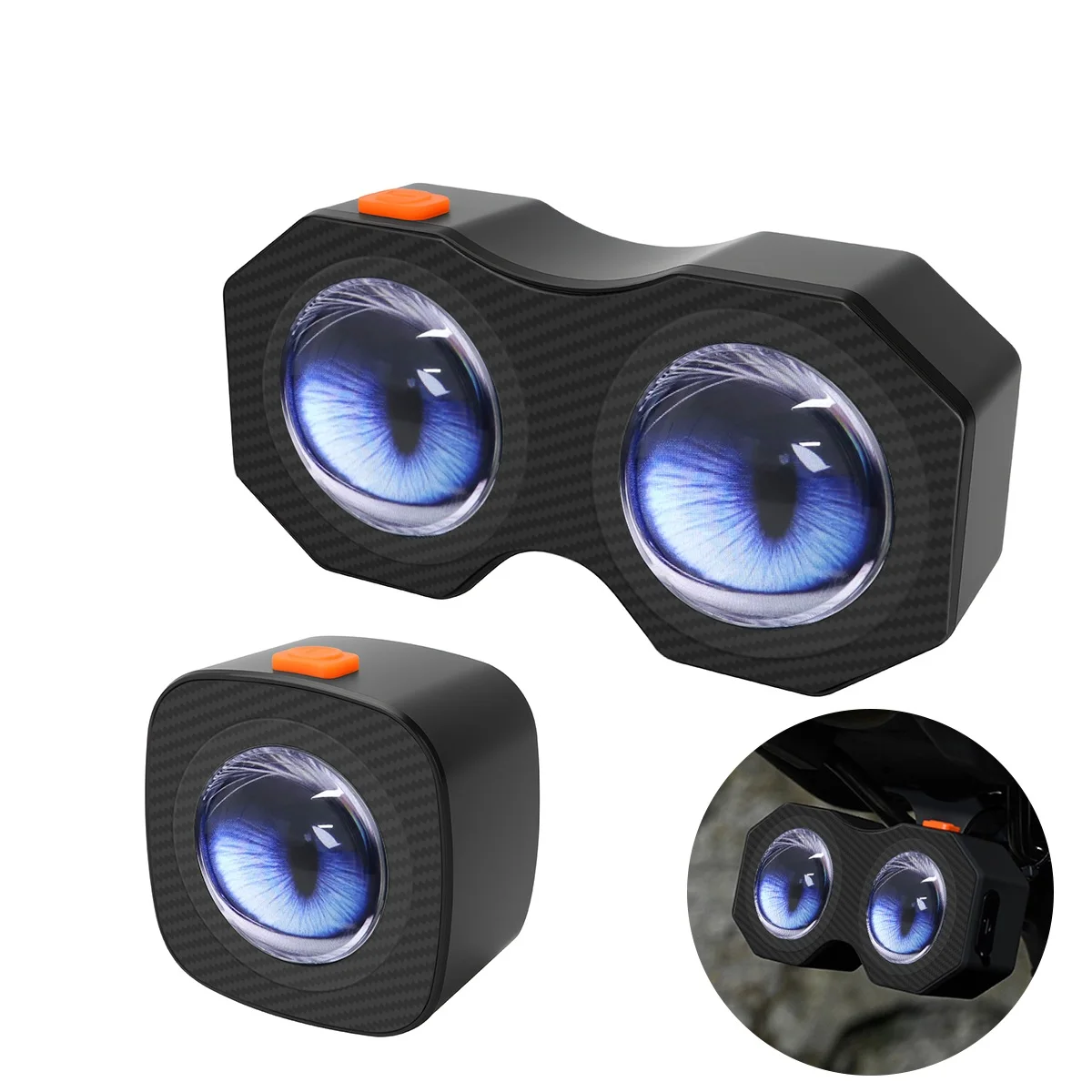 أضواء LED الذكية للعيون للدراجات الكهربائية والدراجات النارية الخلفية الذيل ضوء التطبيق التحكم عين الشيطان مصباح LED قابل للبرمجة #2