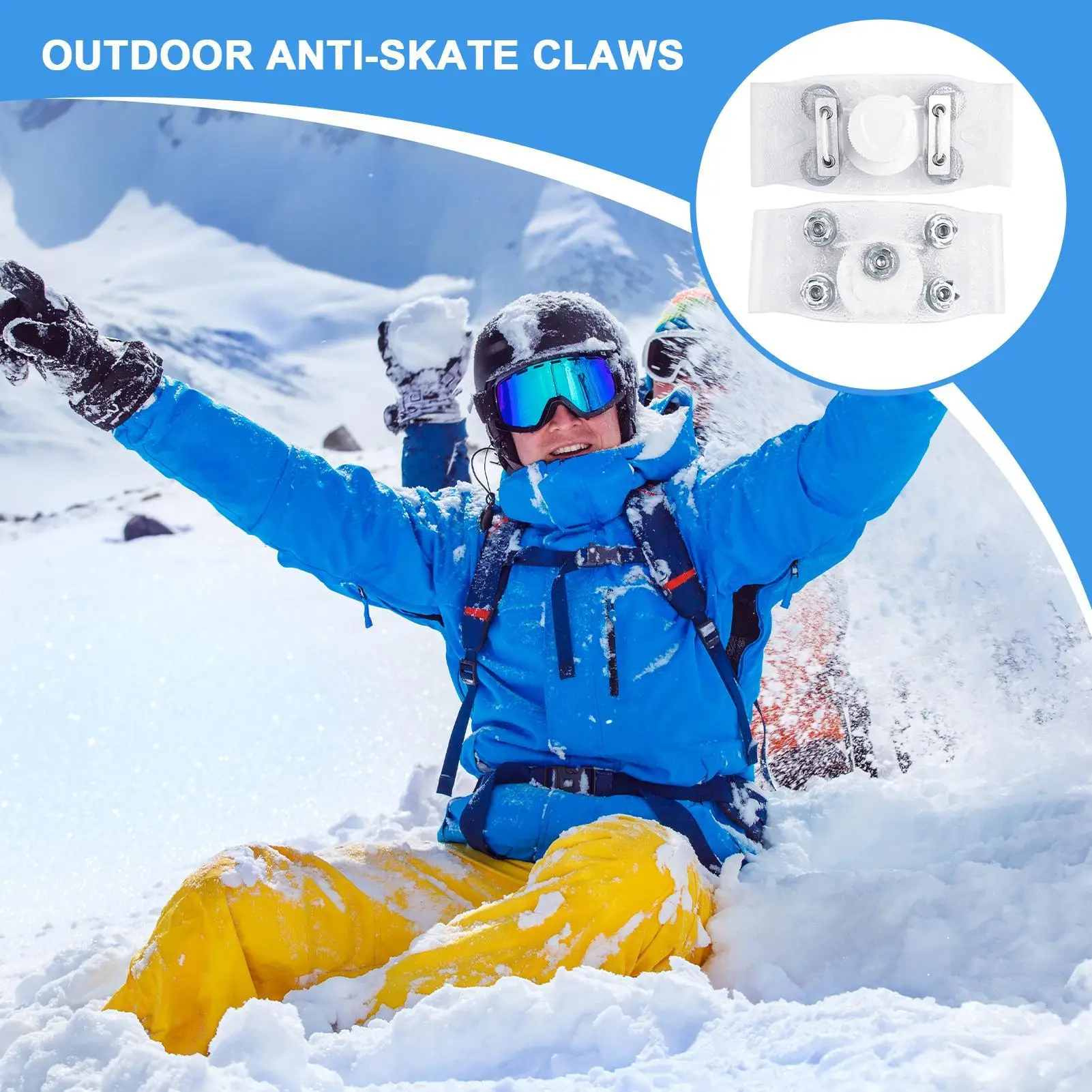 1ペア 5爪式アイスクリート 靴・ブーツ用 滑り止め スノーグリップ ウォーキング、ハイキング、冬の旅行用