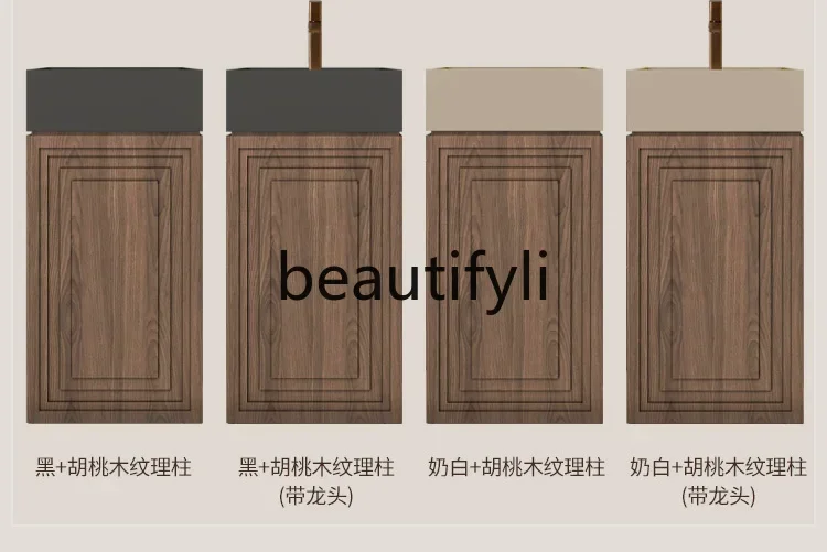 

ssK178 ss25 Sink column, washstand, bathroom, toilet, floor-to-ceiling retro, walnut texture