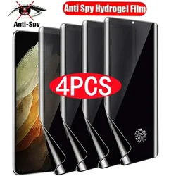 Película de hidrogel antiespía para Samsung, Protector de pantalla de privacidad para S21, S20, S22, S23, S24 Ultra FE, Note 20, 10, 9, 8, S10, S9, S8 Plus, S10E, 4 unidades