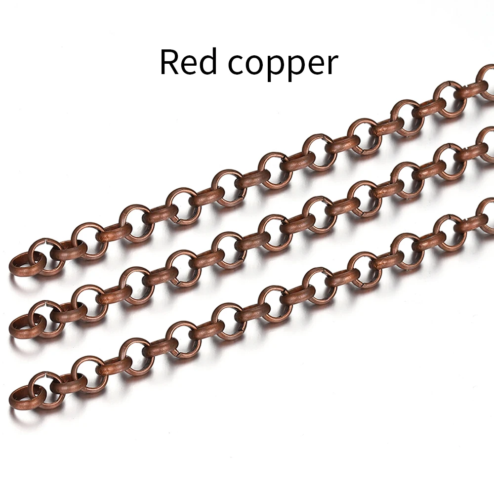 2 Meter O-Form Halskette Ketten Kupfer Armband Kabel Link Bulk Ketten DIY handgemachte Schmuck machen Erkenntnisse Großhandel