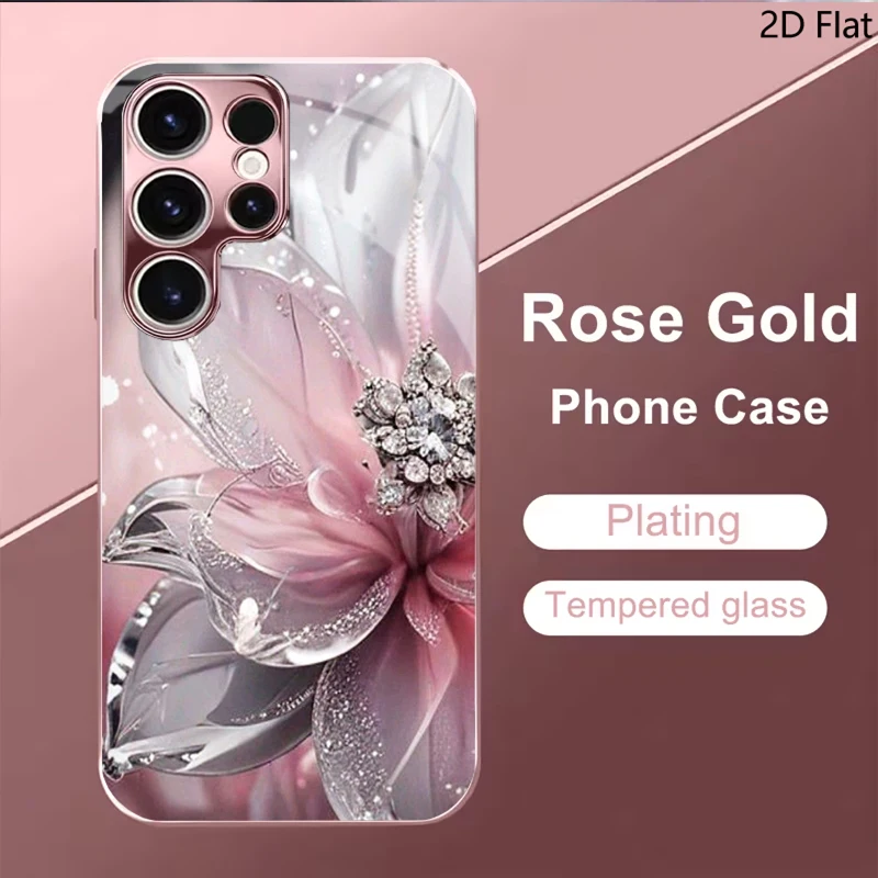 Crystal For Samsung Galaxy S24 S25 S26Ultra S23 S22 S21PLUSFE A55 A54 A52 A35 A15 Phone Cover Shockproof Protective Back Cover