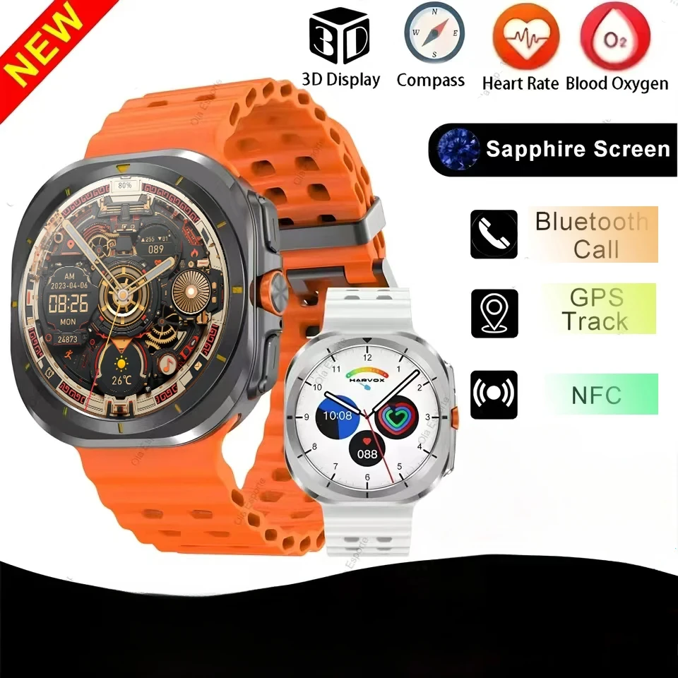 

Watch Ultra 47mm 32Gb Memory Local Music Bluetooth Call Compass 3D Menu Bluetooth Smart Watch Men Women