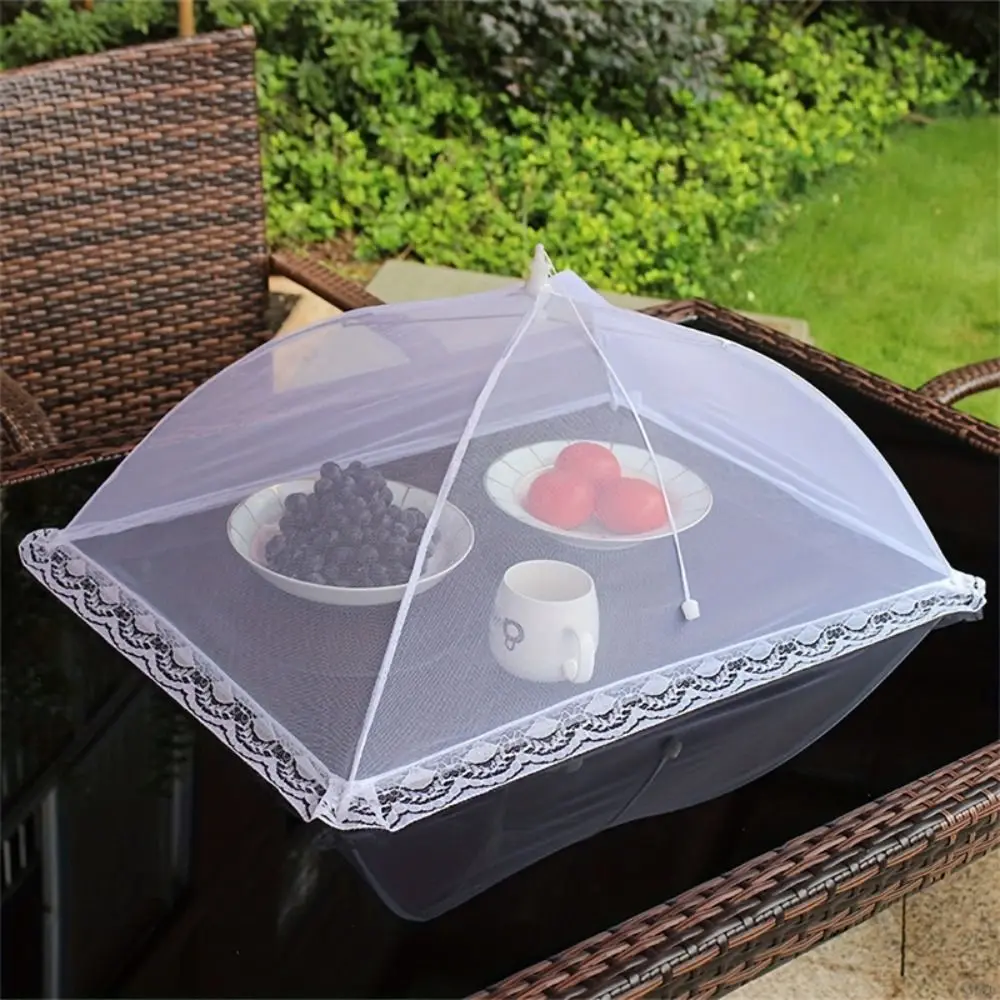 New Foldable Food Covers Anti Fly Mosquito Dustproof Vegetable Cover Umbrella Breathable Dining Table Mesh Cover