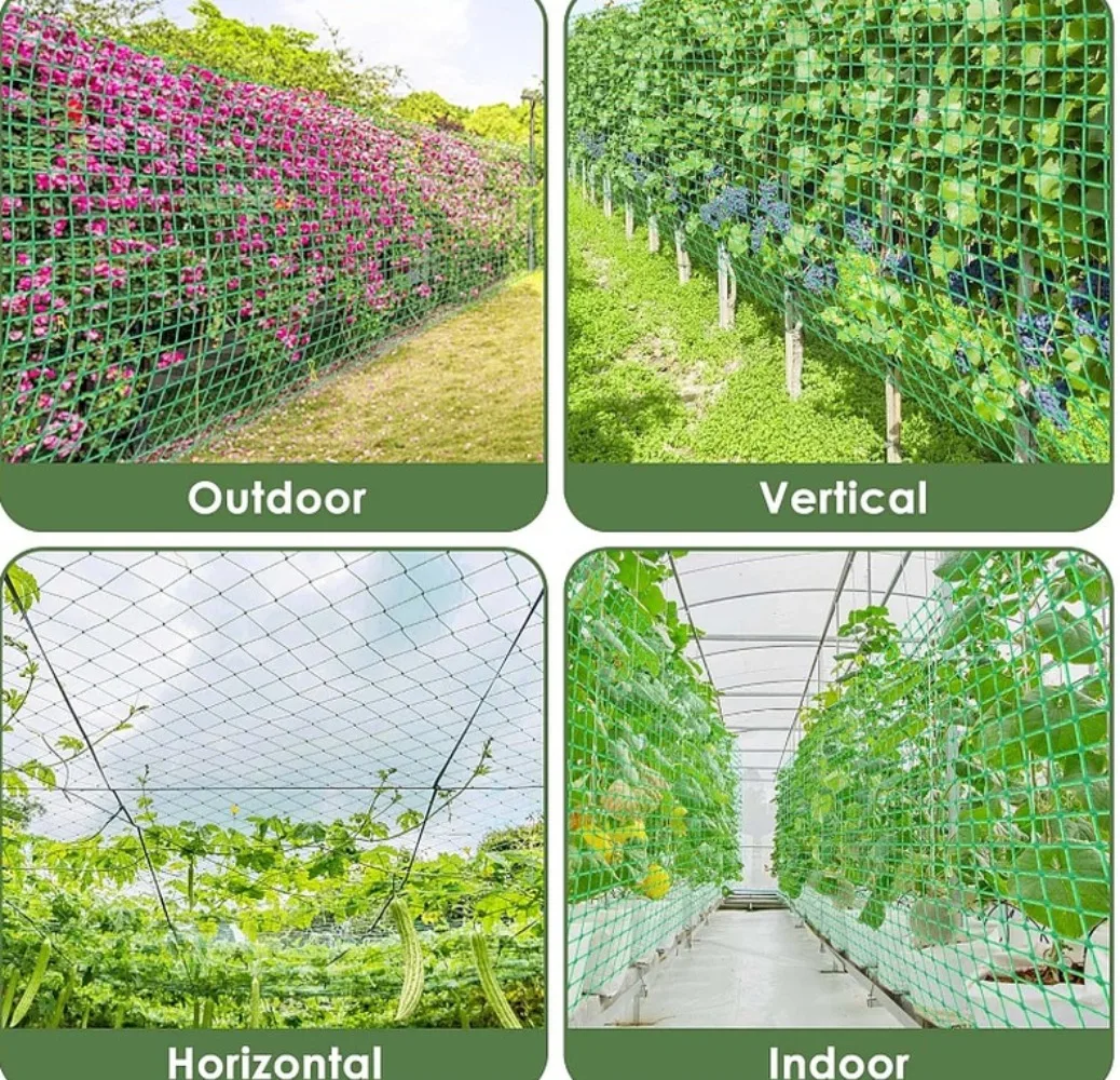 5pcs Plant Climbing Net Cucumber Bean Horn Climbing Frame Chrysanthemum Net Checked Anti-lodging Planting Climbing Vine