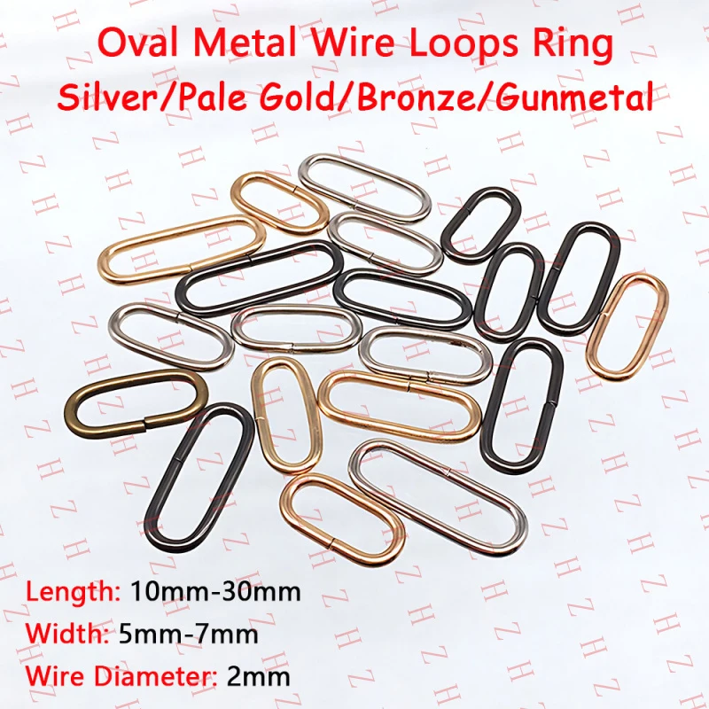 U+ Oval Metal Wire Loops Ring Bag Ring Buckles Fasteners for Webbing 10/11/12-30mm（Minimum order 10 pieces）