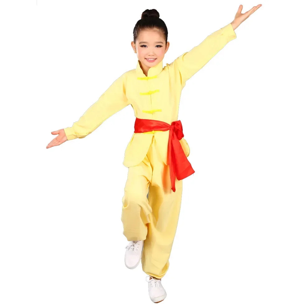 Kid Adult Kung Fu Uniform abbigliamento tradizionale cinese per ragazzi ragazze Wushu Costume Suit Set Tai Chi Folk Performance Outfit