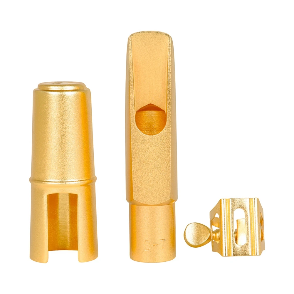 Professional Alto Saxophone Metal Brass Mouthpiece Gold Plating Sax Mouth Pieces Accessories Size D-7