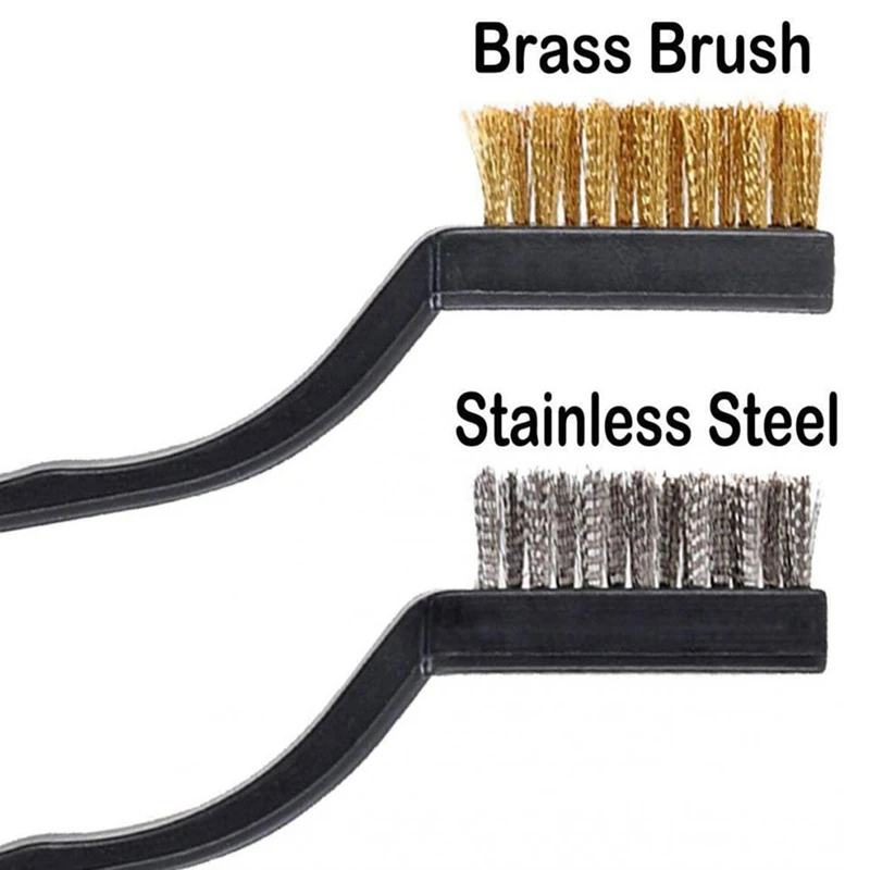 12ピースワイヤーブラシスクレーピングハンドルブラシセットは溶接スラグ錆の洗浄に使用されます