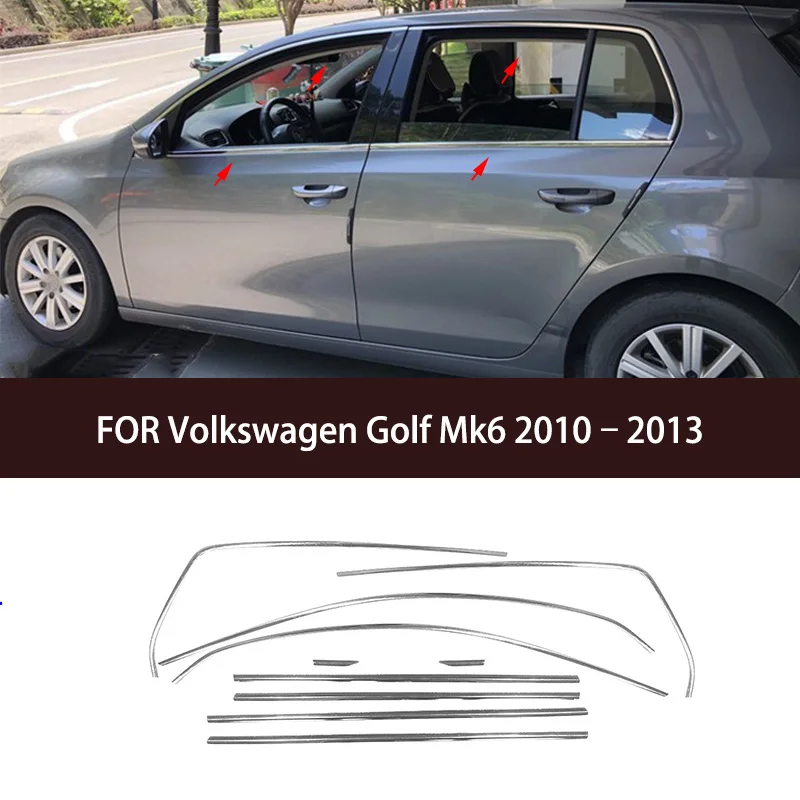 

Car accessories FIT For Volkswagen Golf Mk6 2010–2013 Stainless steel chrome Exterior Window Molding Strip Sill side Cover Trim