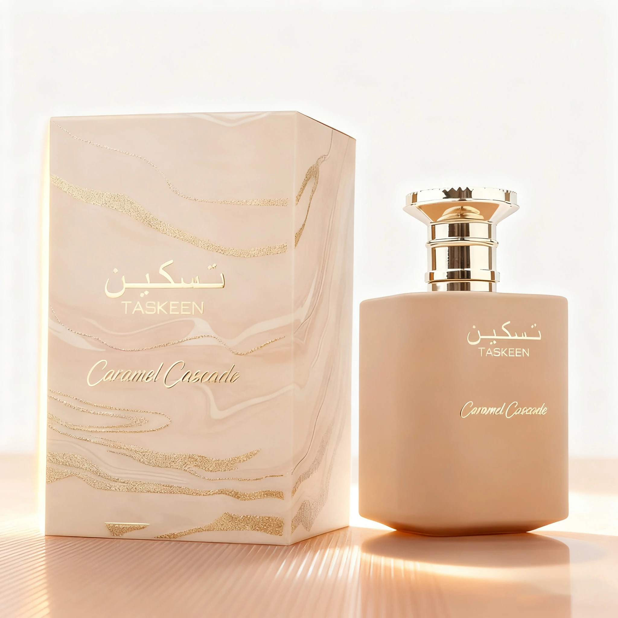 Paris Corner Unisex New Taskeen Caramel Cascade parfum semprot 3.4oz, aroma manis krim, wangi tahan lama, niche modis yang cocok