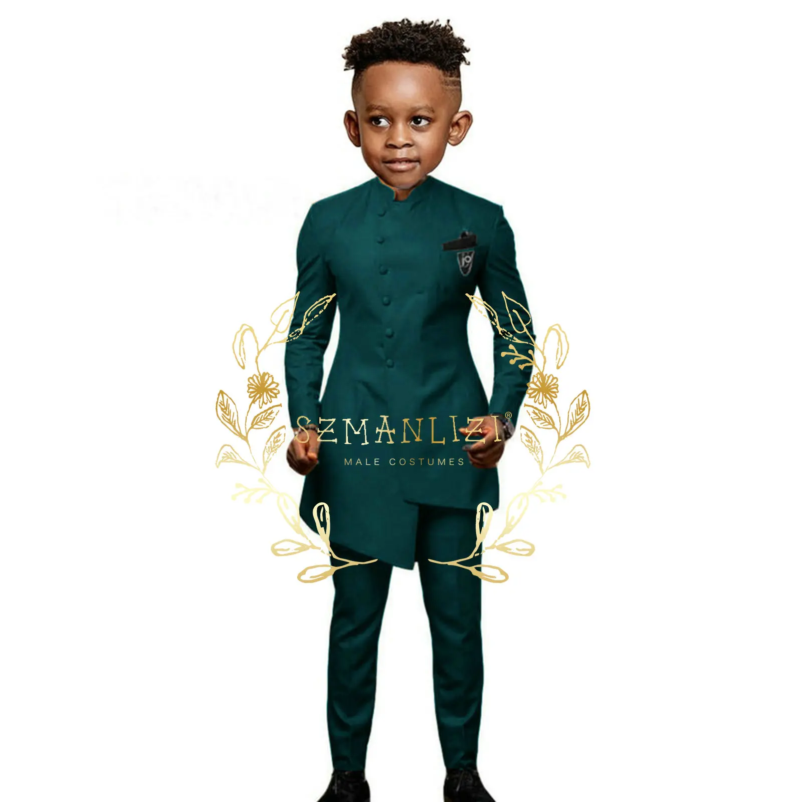 White African Design Boys Suits Set For Wedding Formal Tuxedo Kids Costume Piano Performance Children Tailor Made Top Qulity