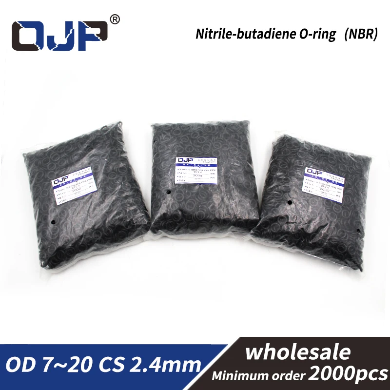 

2000 шт./пакет, толщина 2,4 мм, резиновое уплотнительное кольцо NBR OD6/7/8/9/10/10.5/11/12/13/14/14.5/15/16/16.5/17/17. Прокладка 5/18/19/20 мм