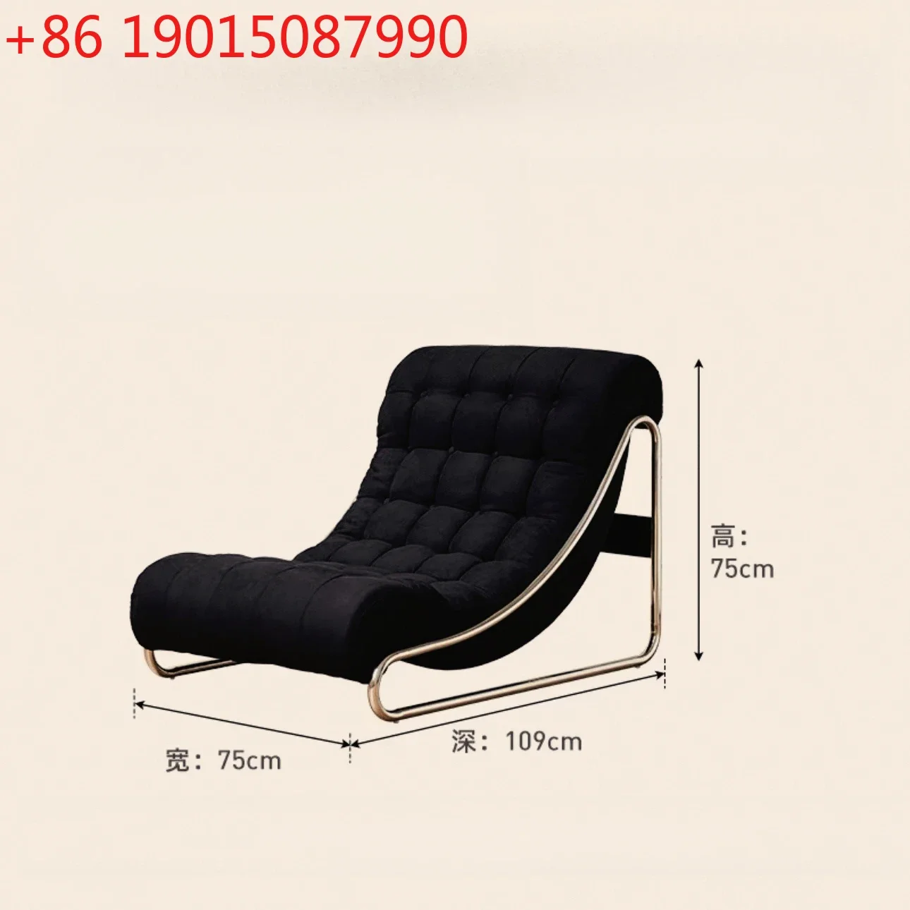 

Single stainless steel sofa chair Small apartment household living room Balcony reclining sofa Leisure chair