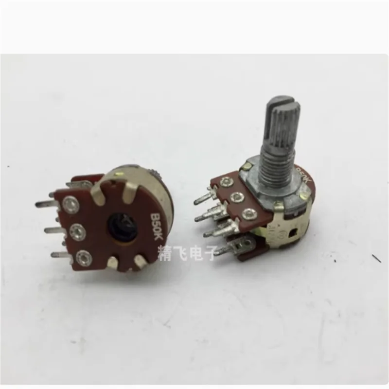 1 PCS Taiwan AHPHA RK16 dual potentiometer B50K * 2 axis length 15MM serrated