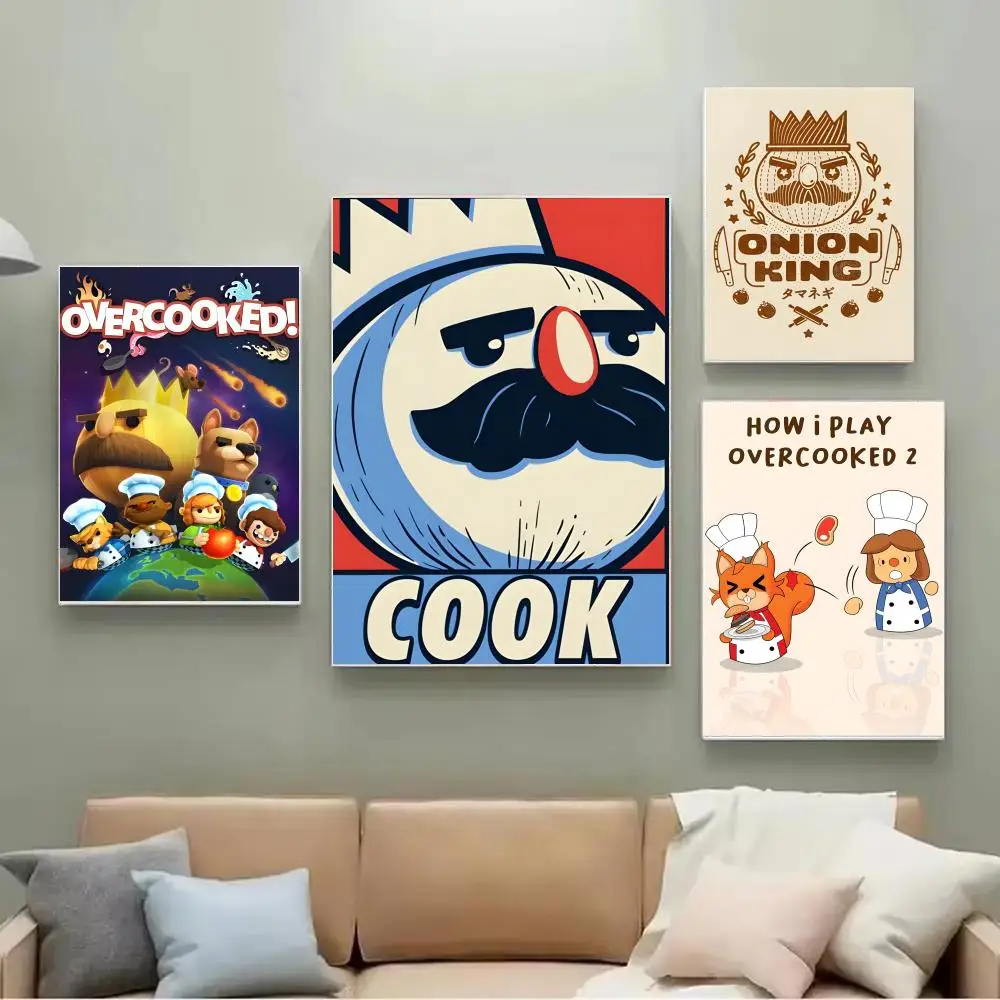 Multiplayer Co-op Game O-Overcooked Poster Wall art poster paintings are suitable for clubs, living rooms, and bedroom