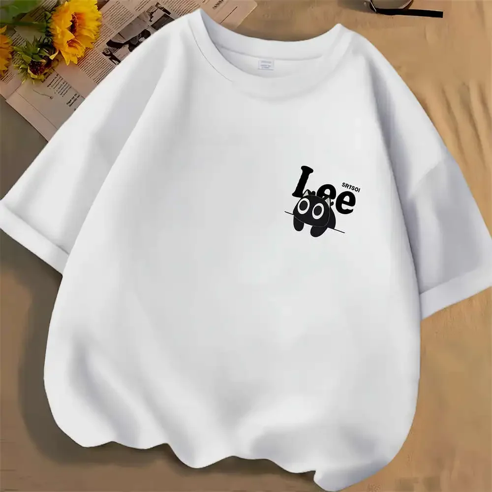 

[Тот же модель для знаменитостей] Мужская и женская хлопковая футболка большого размера, модные короткие рукава с буквенным принтом