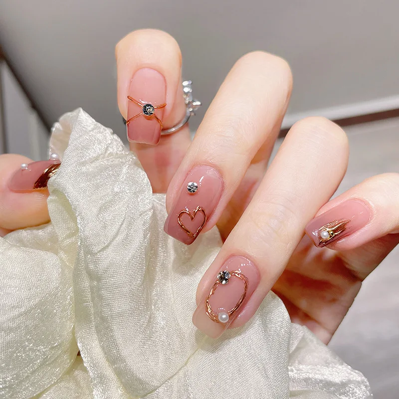 24p Nail art Geflschte Ngel Handgemachte Perle Tragen Nagel Patch Sanfte  Nagel Diamant Falsche Nagel Ballerina Presse auf Ngel set Freies  Verschiffen - AliExpress 66