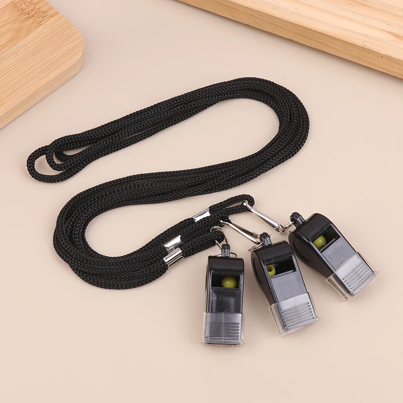 2/3/5Pcs Outdoor Black Whistle Referee Game Halter Whistle High Quality Travel Hiking Whistle For Basketball Volleyball GamesAcc