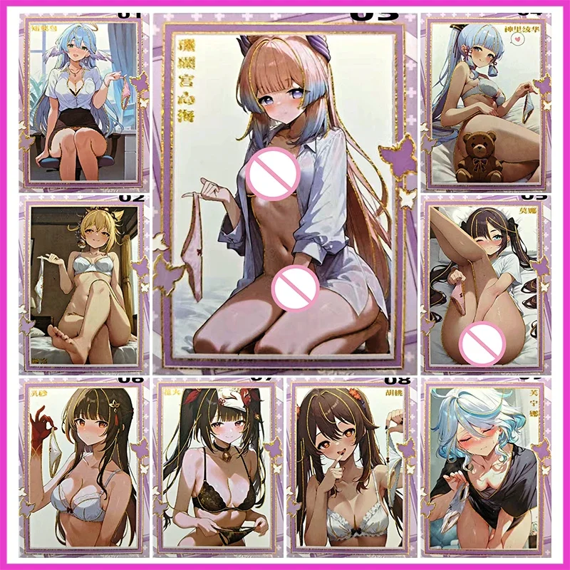 

Anime Goddess Story Rare Sexy Collectible Cards Robin Yoimiya Kokomi Kamisato Ayaka Mona Sparkle Toys for boys Birthday Present