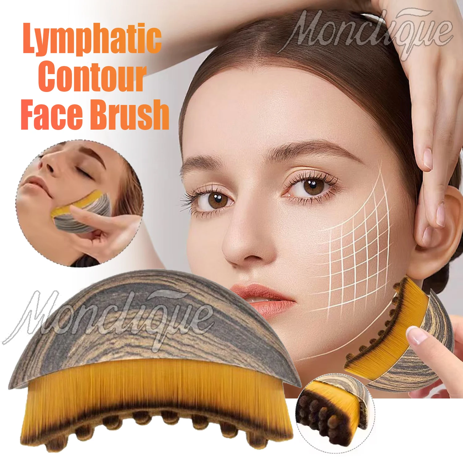 

Лимфатическая контурная щетка для лица, лимфодренаж, уменьшение отечности, облегчение усталости, массажер для лица, инструмент для моделирования кожи подбородка