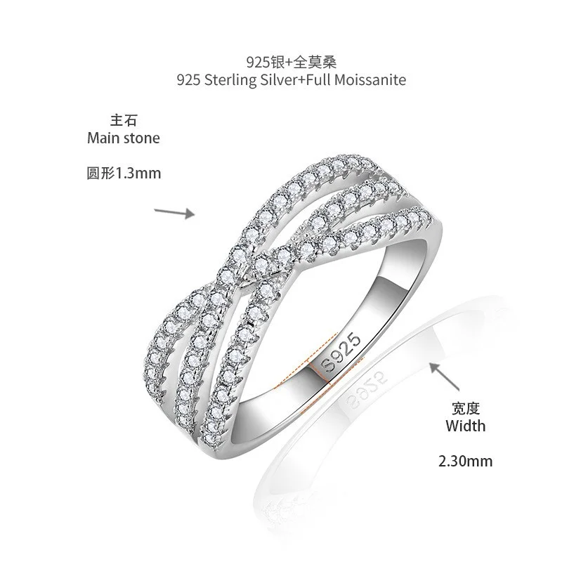 

R3-0689 Lefei модный тренд, роскошный комплект с бриллиантами, классический дизайн с муассанитом, двойные кольца с крестом, подвески, женские ювелирные изделия из серебра 925 пробы, подарок