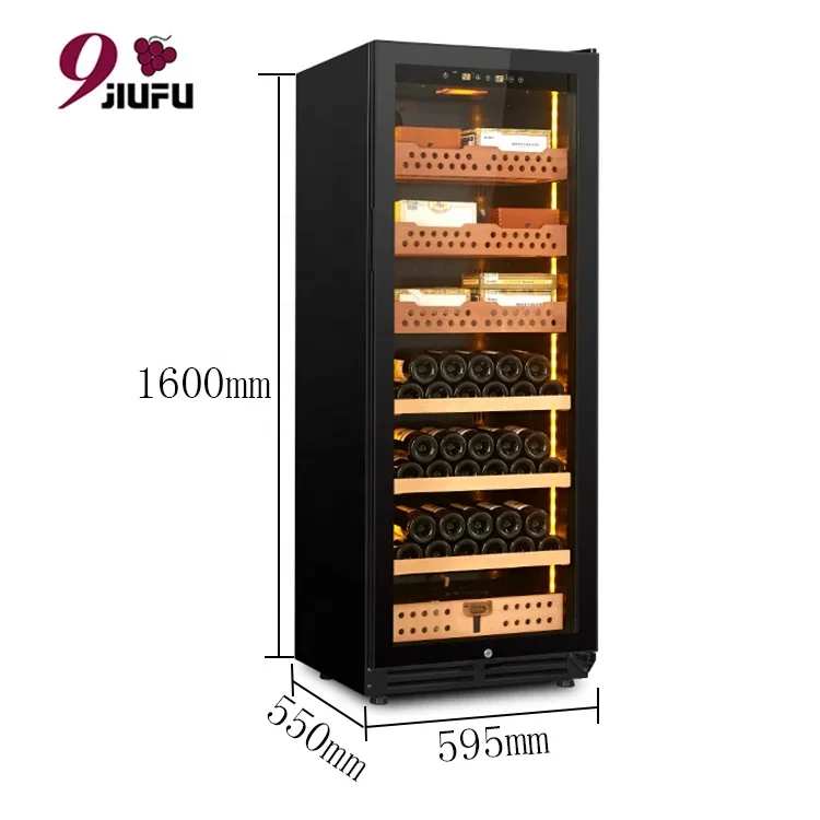 Newest Wooden Cigar Cabinets Constant Temperature Humidity Compressor Cigar Humidors