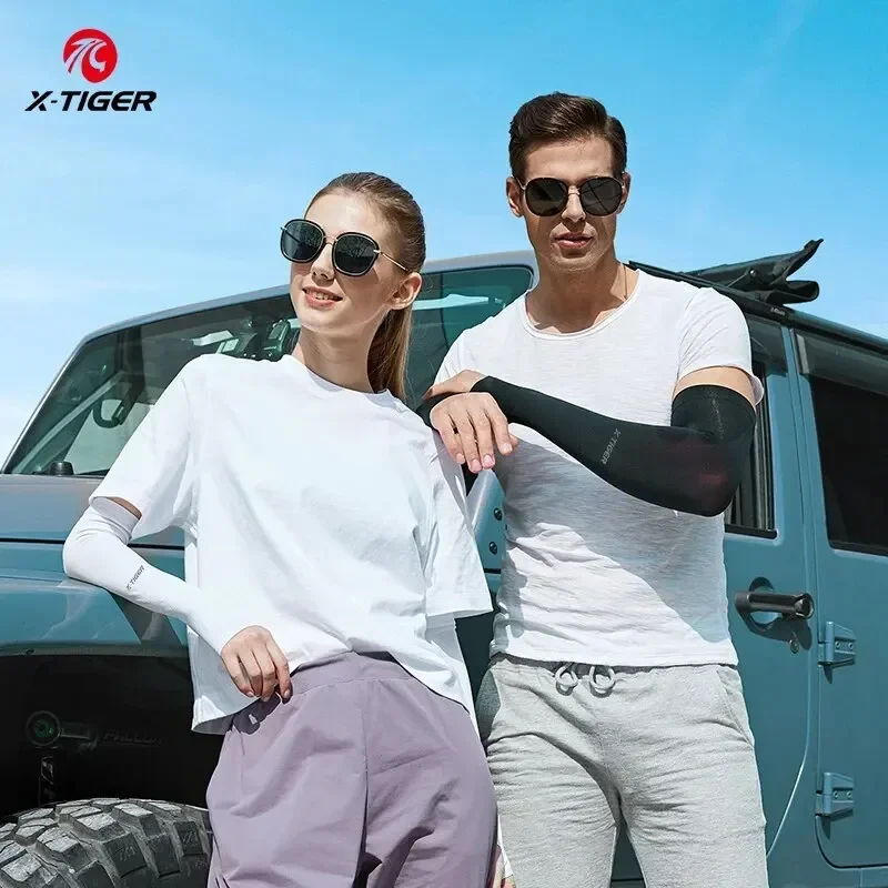 Afbeelding 4: X-TIGER Zomer ijsdoek fietsen mouw fietsen armbeschermers zonnebrandcrème unisex ademend hardlopen volleybal mouwen buiten