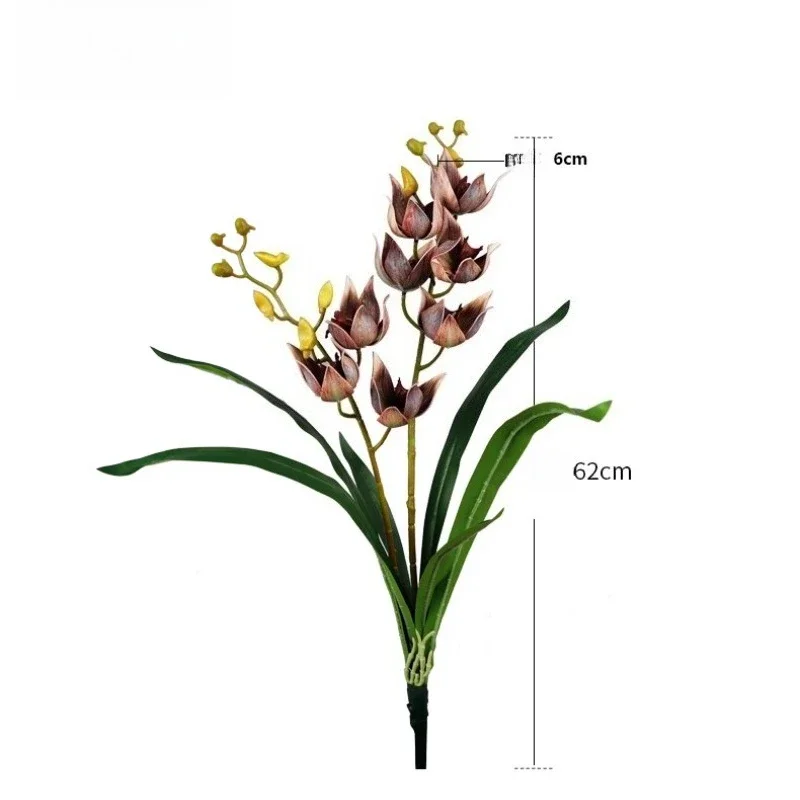 1/2 Stück Hotel-Dekorations-Kunstblume Magpie Orchid, Kunststoff, lila Blume, Hallendekoration, Simulations-Cymbidium, Kunstblumen – Detail 4