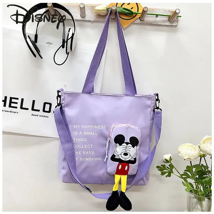 Disney Mickey New Women's Crossbody Bag Fashion High Quality Men's Handbag Cartoon Casual Versatile Student Crossbody Bag