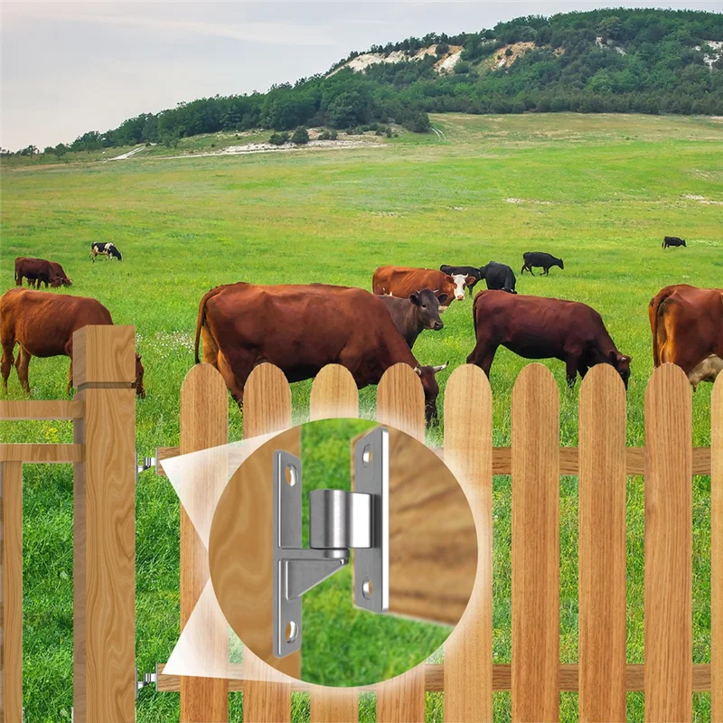 

ABNO-Gate Hinges, 304 Stainless Steel Gate Hinge, One-Piece Heavy Duty 5/8 Inch Pin,For Farm Gates,Load-Bearing Up To 600 Lbs