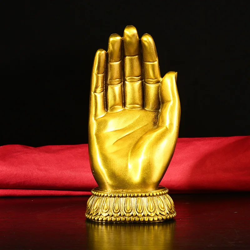 

Wholesale Pure Brass Buddha Hand Home Decor Living Room Ornament Exquisite Copper Buddha Hand Craft