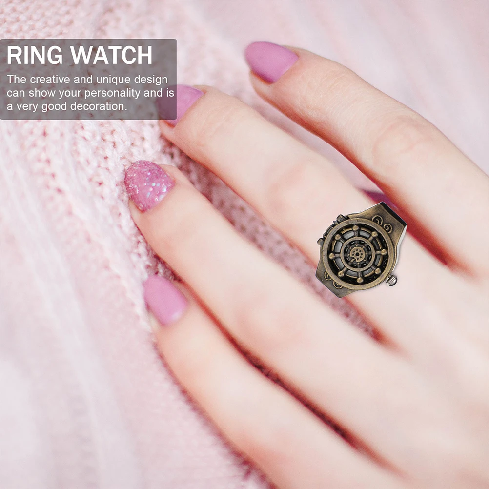

2pcs Creative Finger Simple Flipping Ring Comfortable Durable Unique Design Decorative Jewelry Wearable Electronic Retro Ring