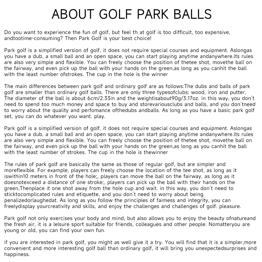 Rafford 3-Layer Park Golf Ball High-Rebound Outdoor Practice Ball for Beginners, 5 Colors, 1PC