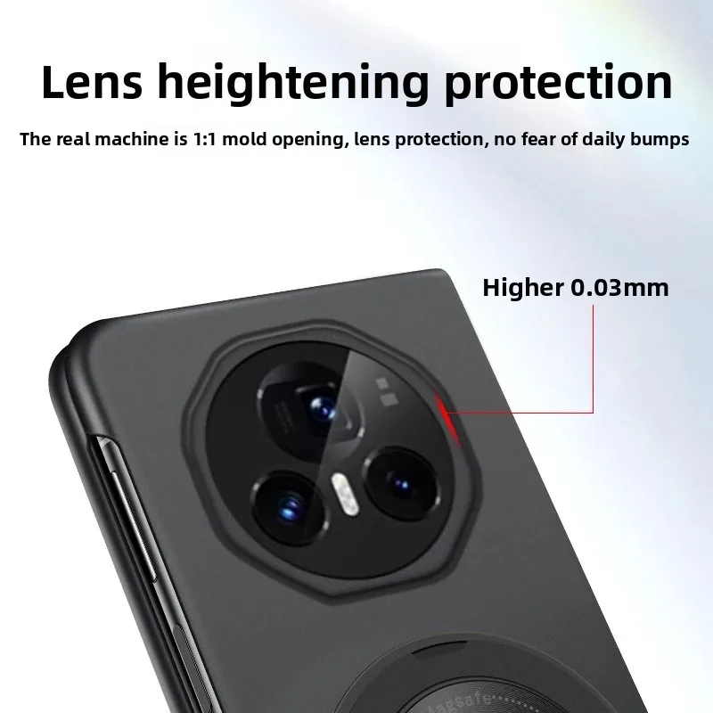 حافظة هاتف Honor Magic V3 V2 5G، طلاء معدني فاخر مقاوم للصدمات 360 °   غطاء حامل دوار
