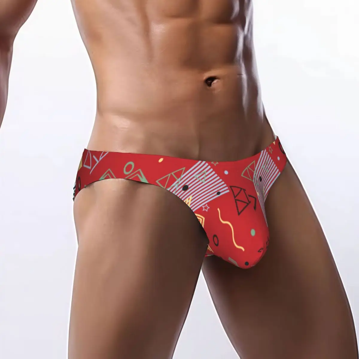 Men's Sexy Briefs Breathable Bikini Memphis Style Men Underpants Low Cut Man Underwear Panties
