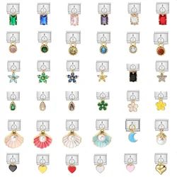 1pc New Italian Charm Bracelet Pendant Series Shell Pearl Personalized Assembly Chain Y2k Cute Link Jewelry