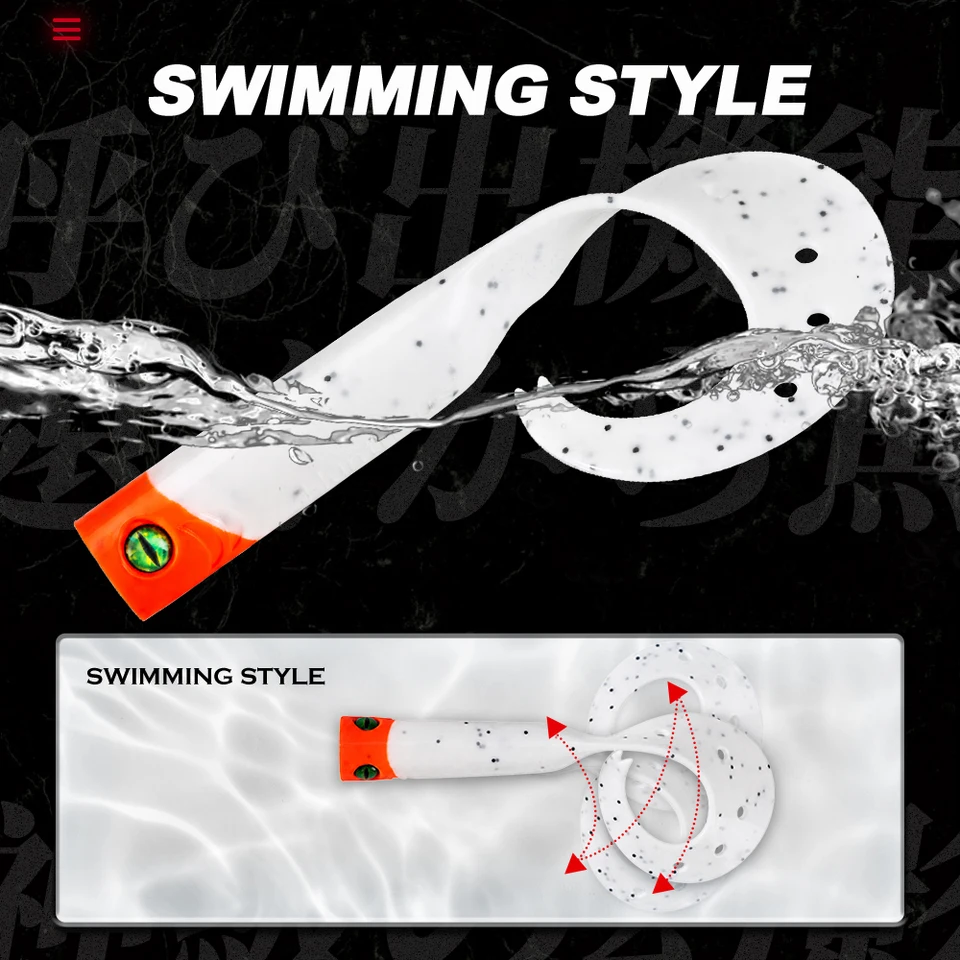 Hunthouse Twist 2.0 Soft Fishing Lure Single Tail Trailer Silicone Spinning 153mm 28.5g 3PCS Pike Barsch Zander Fish_voghion.com