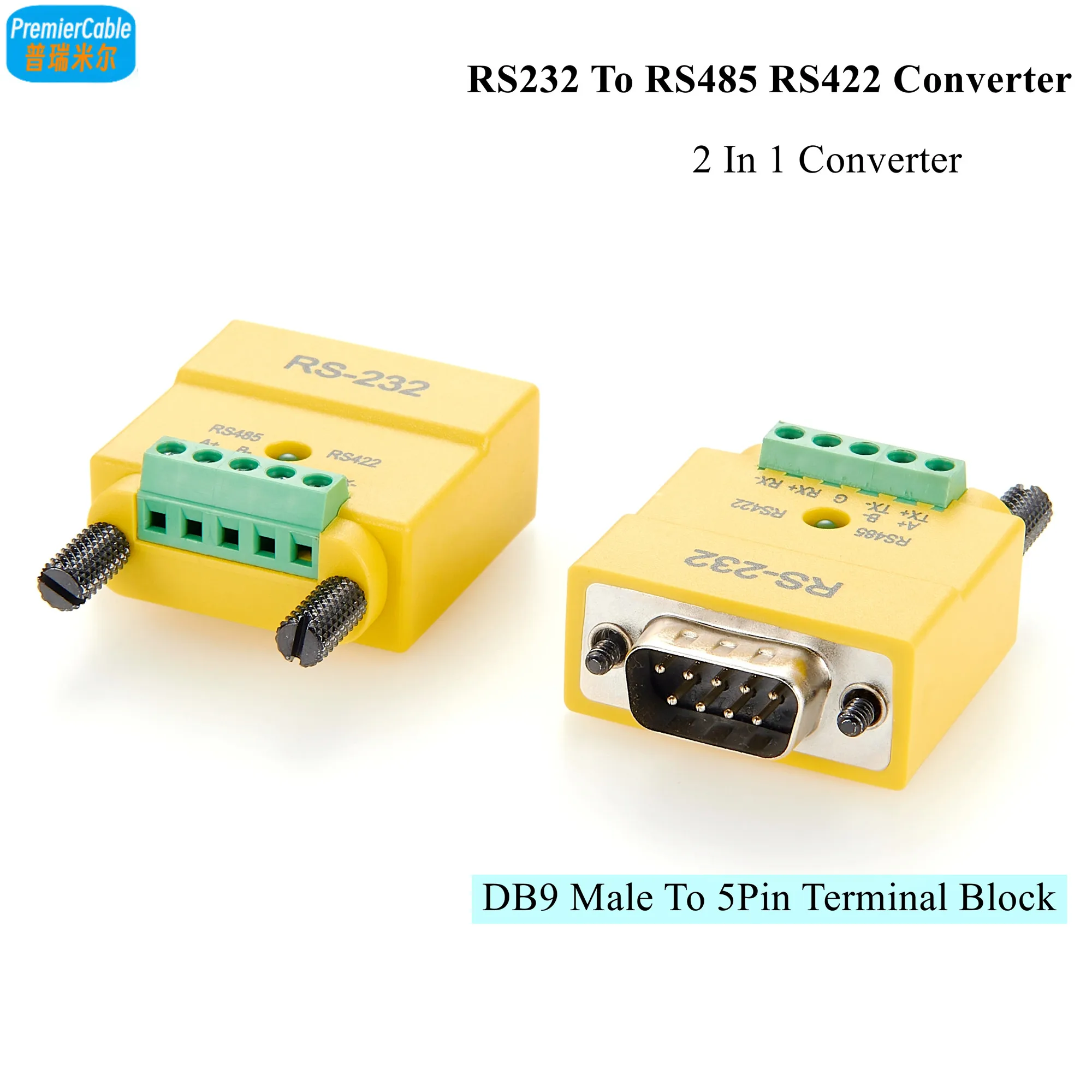 DB9 Męski konwerter RS232 na RS485 RS422 Konwerter D-Sub DB9 Konwerter RS232 na RS485 RS422 Konwerter portu szeregowego RS232 na RS422