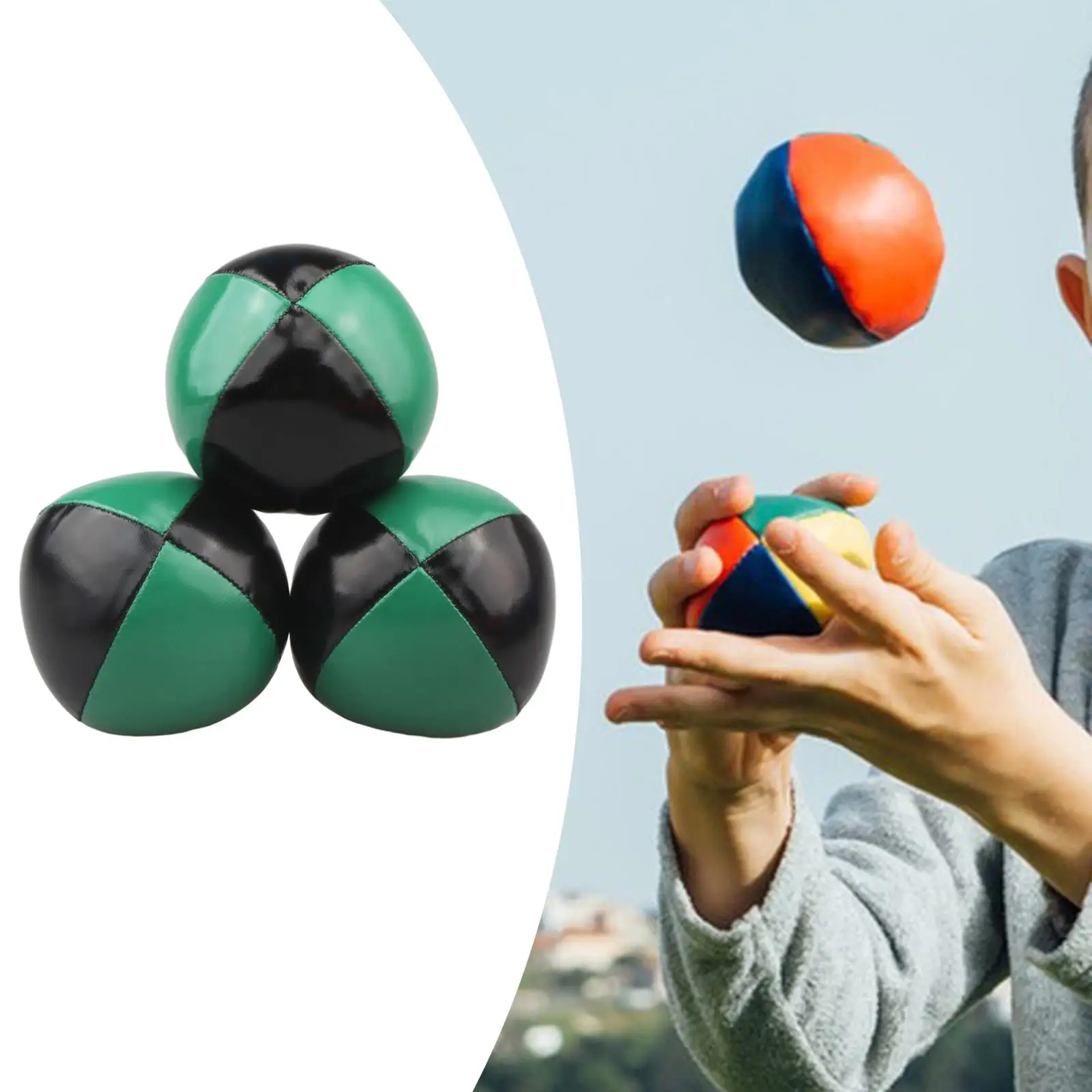 

3x Juggling Ball Comfortable Acrobatics Durable Soft Hand Throwing Ball Toy Toss Ball for Kids Beginners Adults Park Training