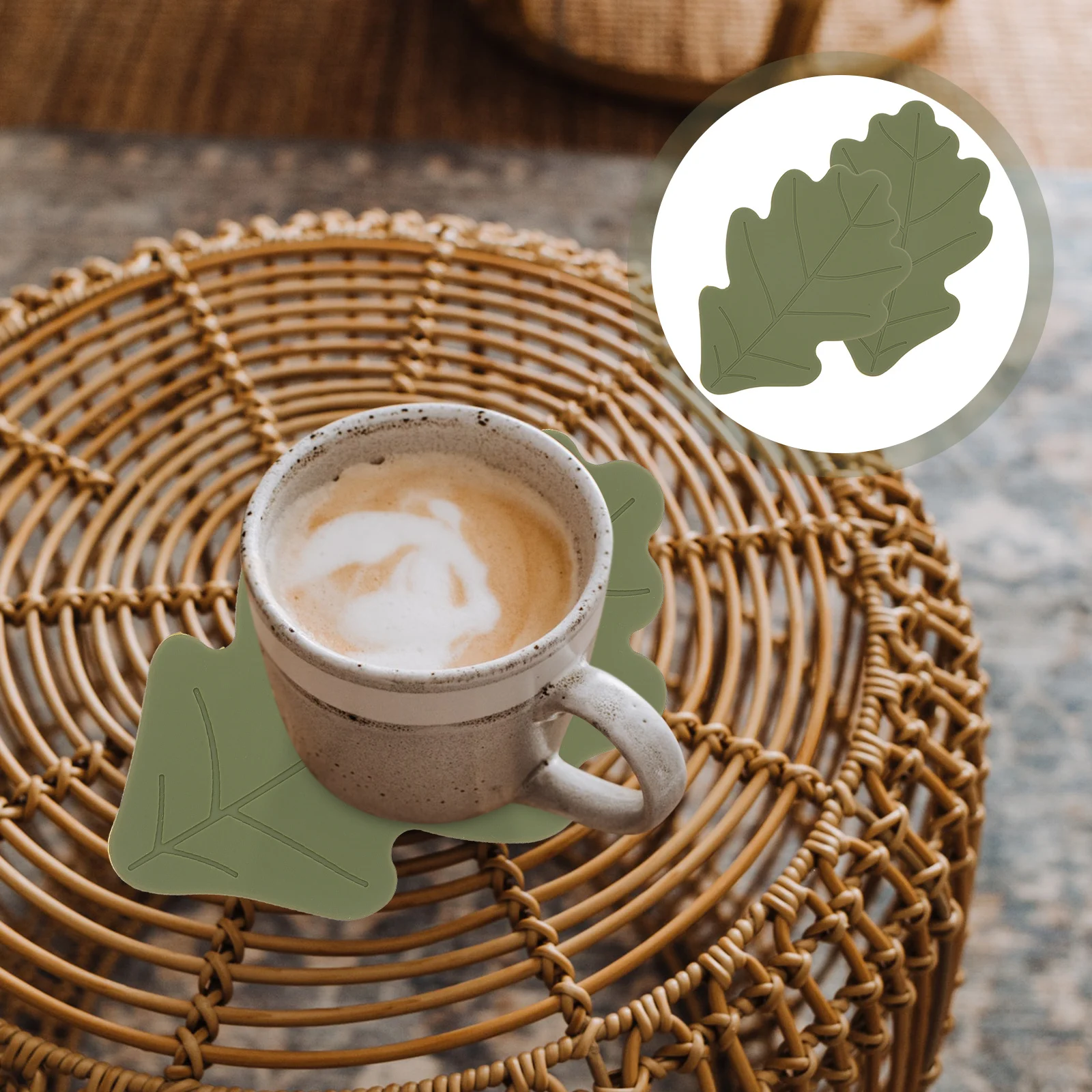 

2Pcs Silicone Coaster Heat Resistant Reusable Cup Mats Non Slip for Home Office Hot Pot Holder Coaster Cup Mats