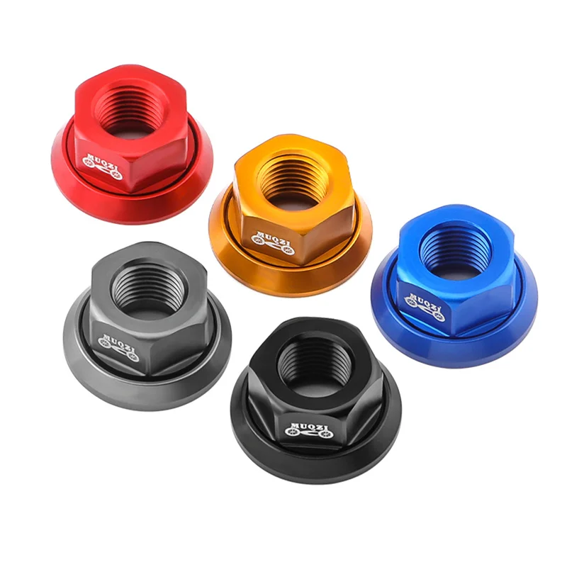 MUQZI 2pcs Bike 3/8 Hub Nut Flange Before Rear  Wheel Lock Screw Aluminum Alloy Bolt MTB  Road Bicycle