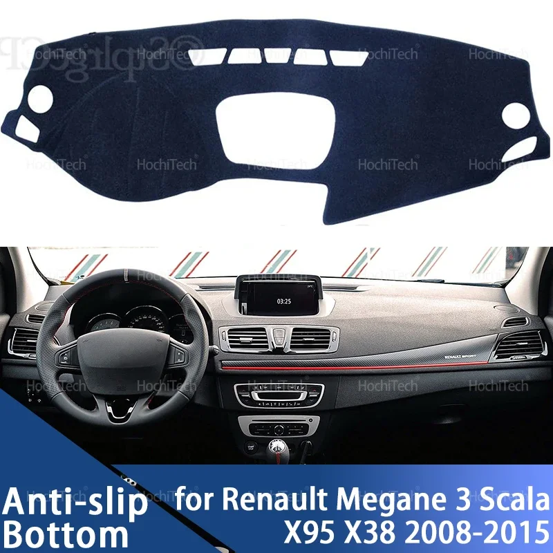 Cubierta para el Tablero de Instrumentos de Renault Megane 3 III MK3 Coupé CC GT, Alfombrilla Protectora para el Panel de Instrumentos, para Vehículos con Volante a la Izquierda y Derecha