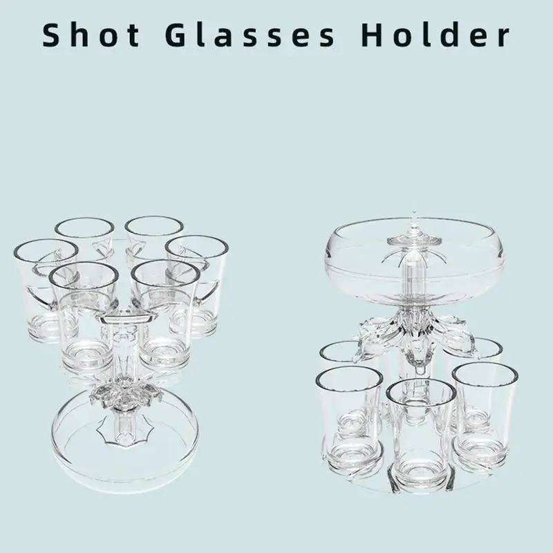 6 Shots acrylic Wine Liquor Dispenser And Holder Swim Pool Party Bar Fill Beer Cups Home bar pouring dispensers