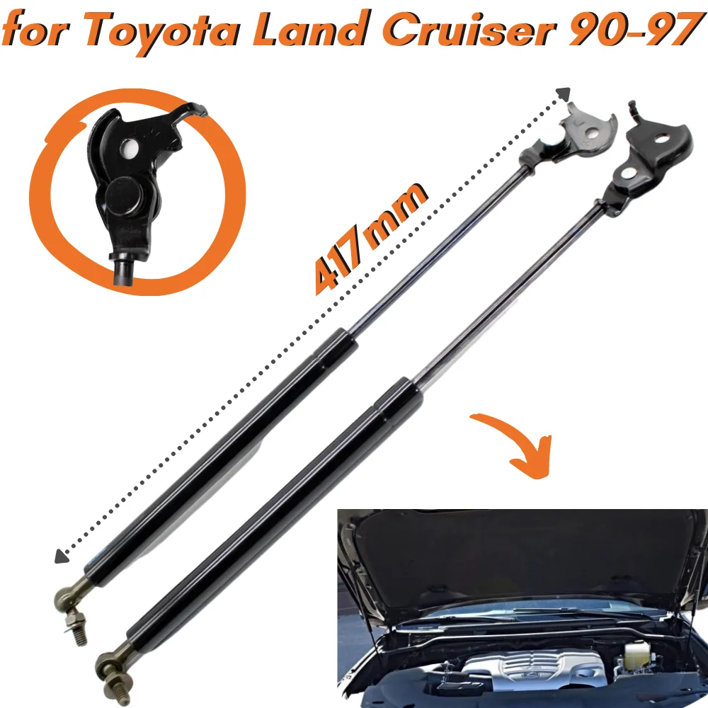 

Qty(2) Hood Struts for Toyota Land Cruiser 80 for Lexus LX450 1990-1997 Front Bonnet Lift Supports Gas Springs Shock Absorbers