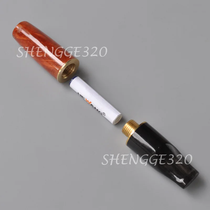 موسع أنبوب تدخين خشبي ، حامل سجائر ، ساق قرن الثور ، جذر بريار ، حجم كبير ، فلتر 9. #5